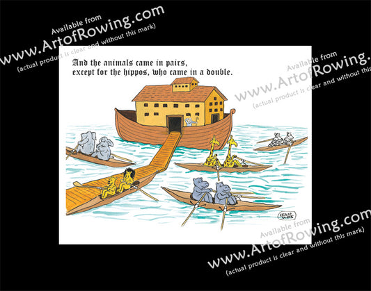 Rowing to Noah's Ark Cartoon by Lenny Wos
