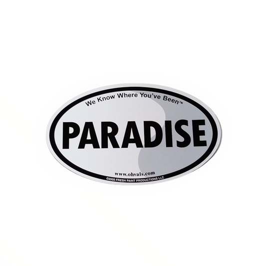 PARADISE Oval Car Magnet