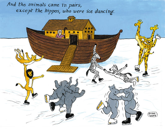 Skating to Noah's Ark Cartoon by Lenny Wos